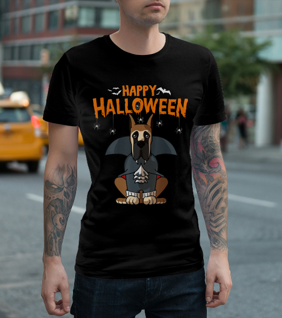 Happy Halloween Great Dane Vampire Dog Mom Funny T-Shirt