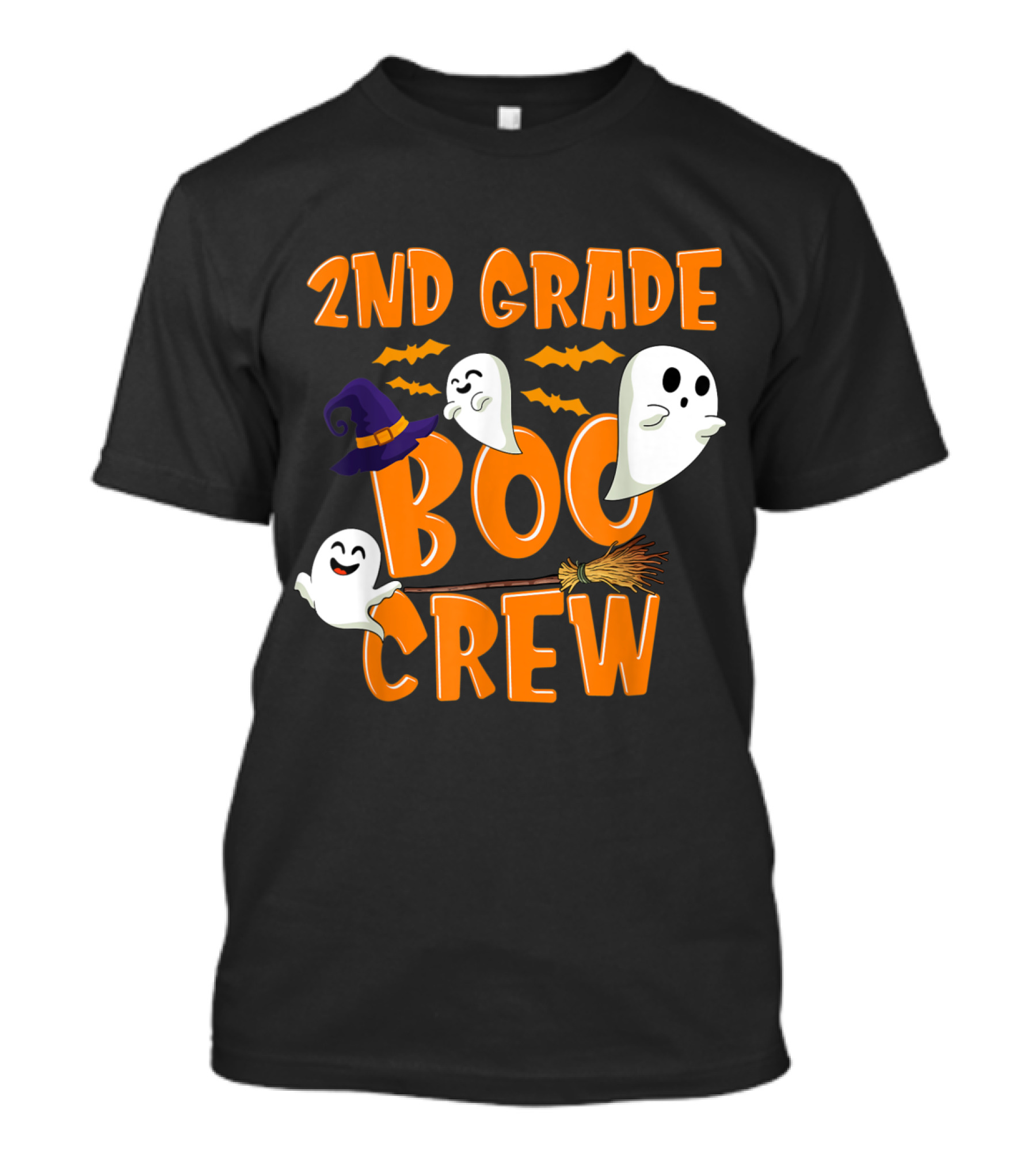 2nd Grade Boo Crew Halloween Ghosts And Witch Hats T-Shirt