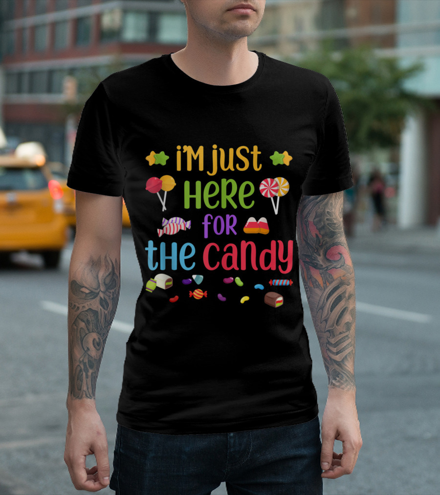 I'm Just Here for the Candy Lollipop Candy Icons T-Shirt