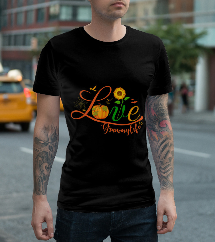 LOVE Sunflower Pumpkin Grammy Life Halloween Costume T-Shirt