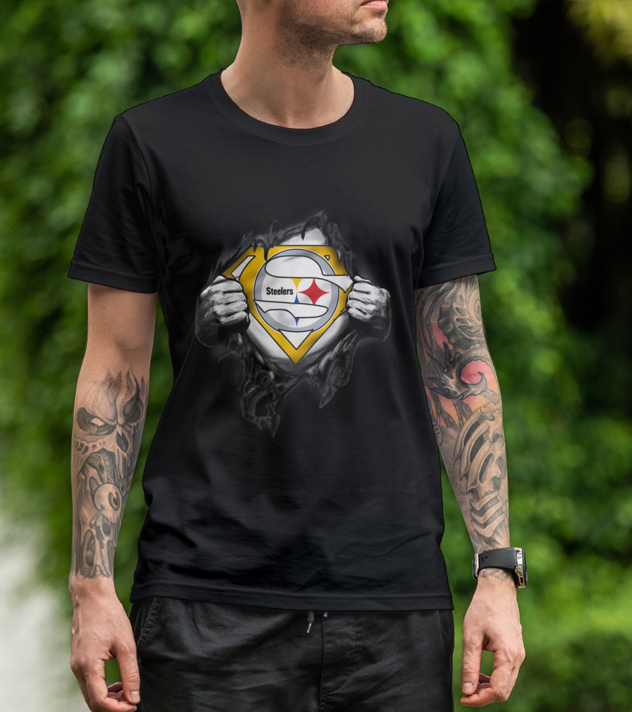 Pittsburgh Steelers Superhero Logo Halloween Football T-Shirt