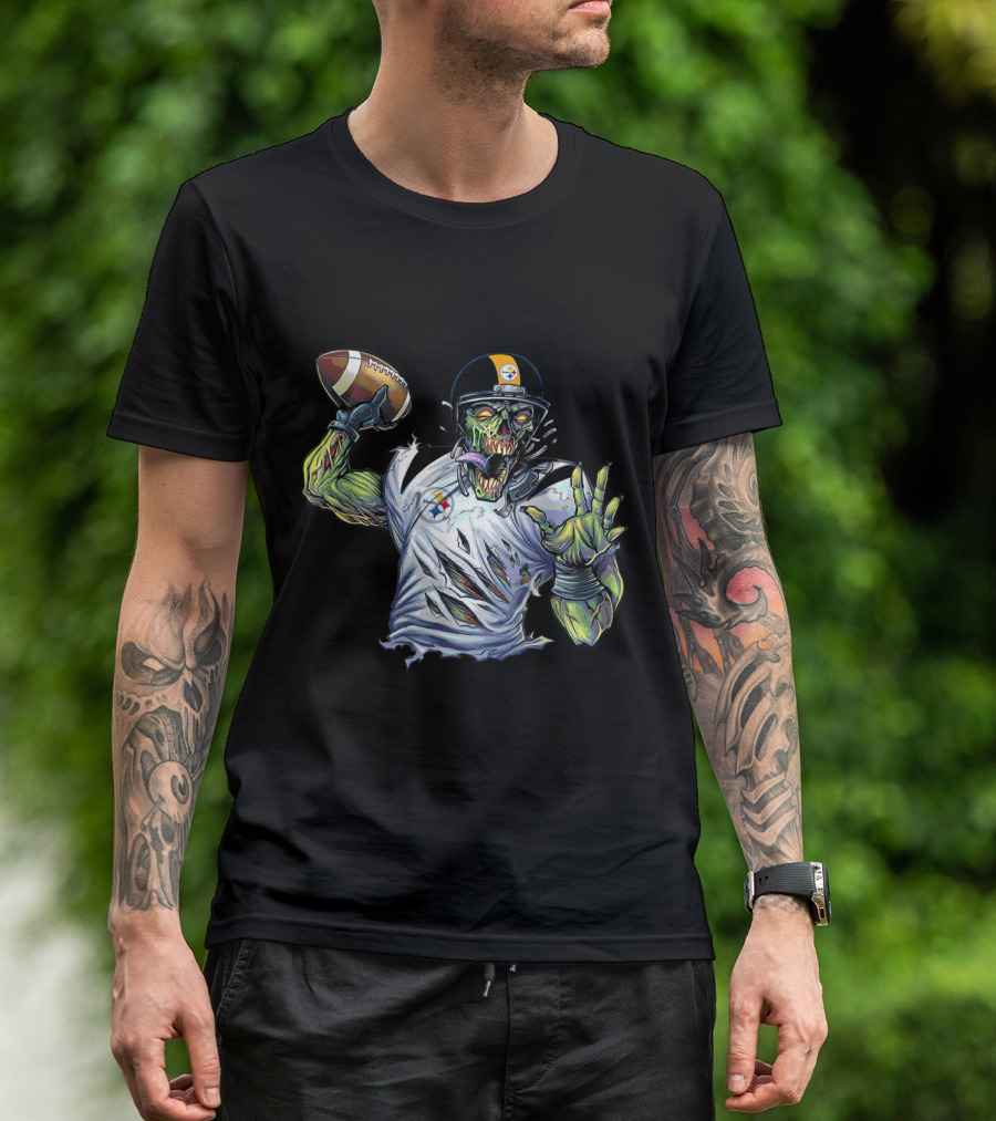 Halloween Skull Pittsburgh Steeler Football Horror Fan T-Shirt