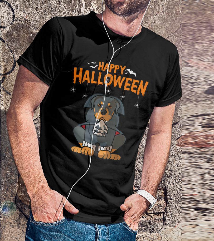 Happy Halloween Rottweiler Mom Funny Dog Vampire T-Shirt