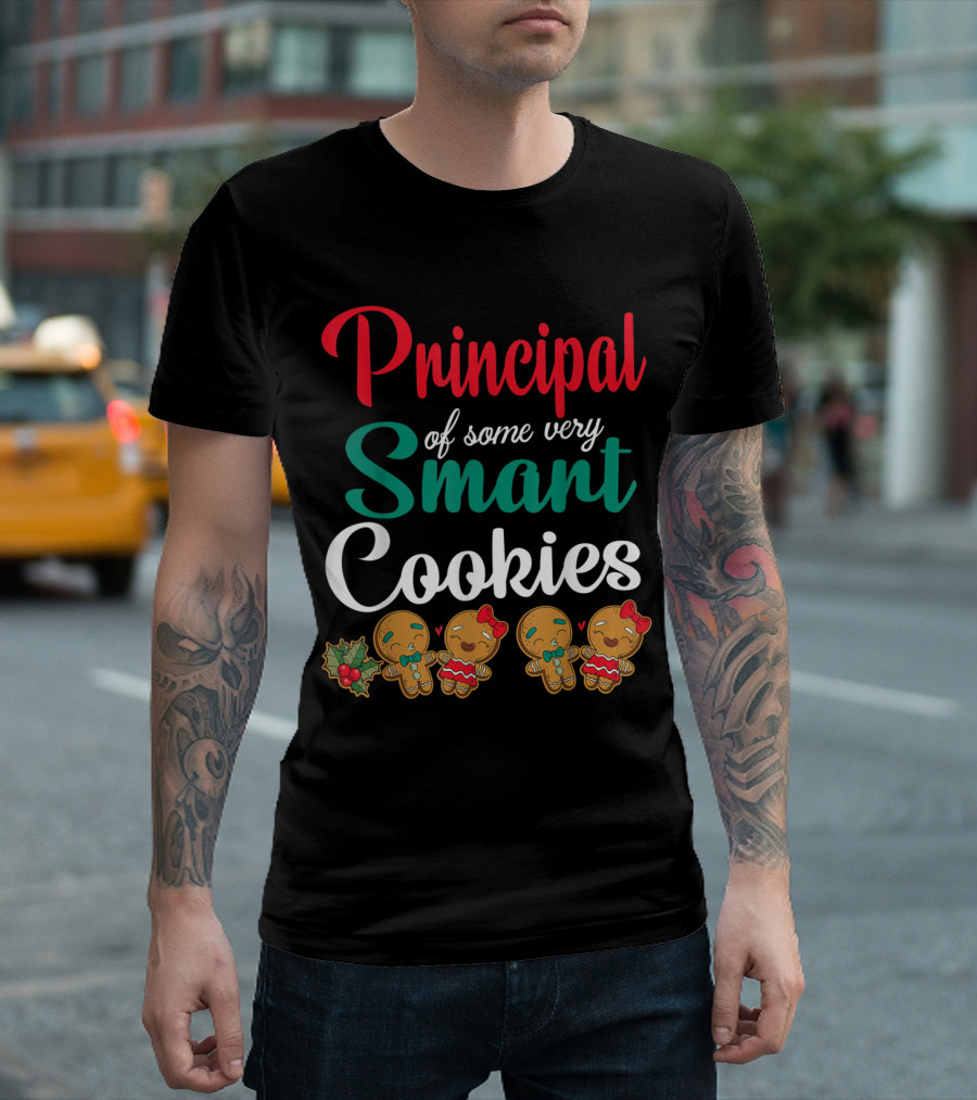 Principal Of Some Very Smart Cookies Merry Gingerbread Students T-Shirt