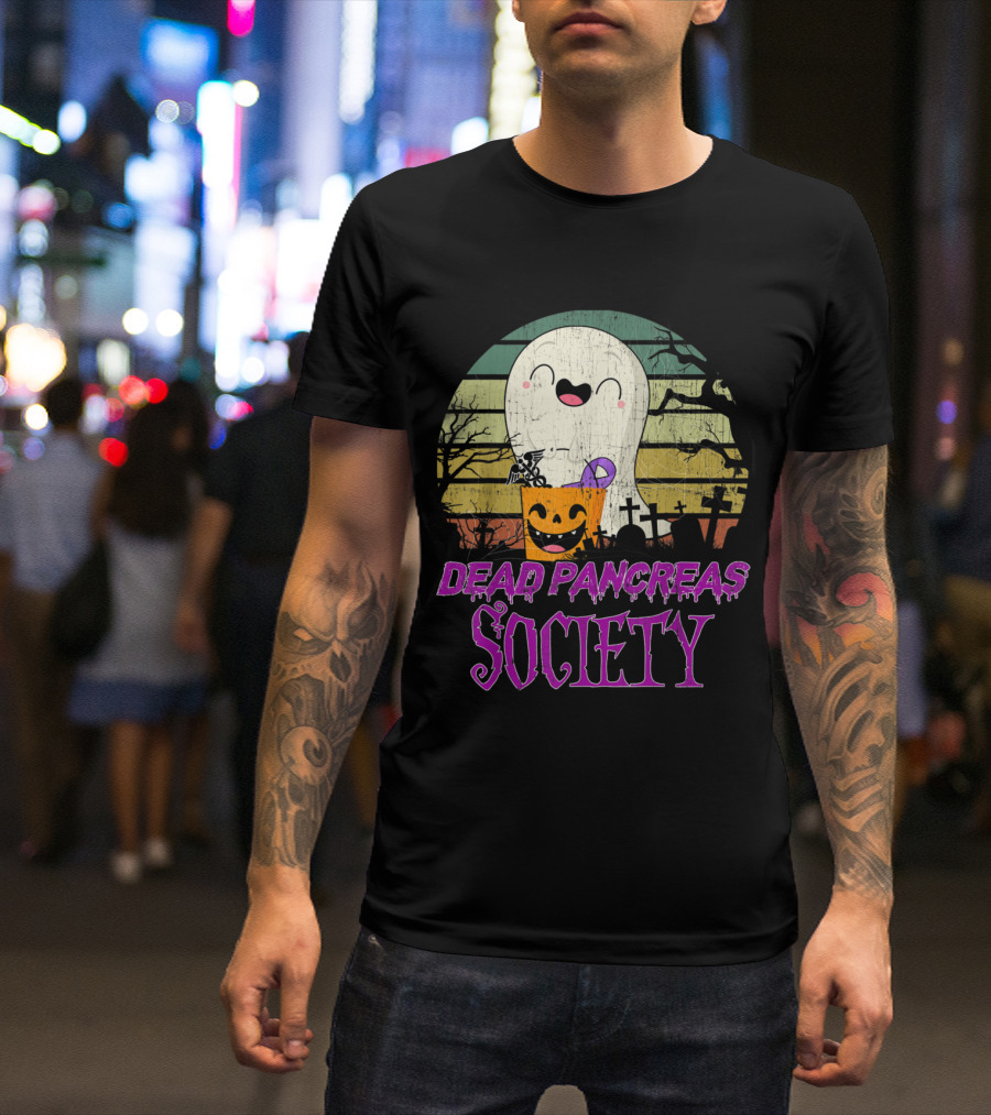 Dead Pancreas Society Vintage Ghost Diabetes Awareness T-Shirt