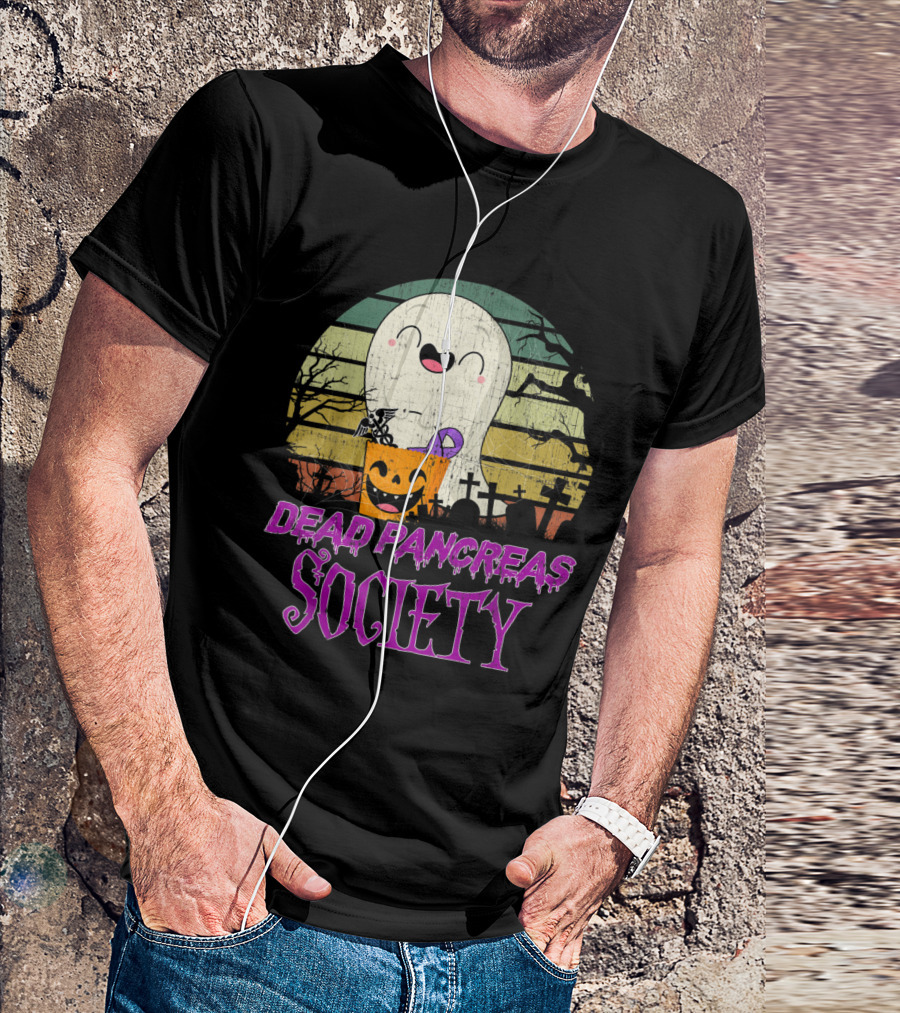 Dead Pancreas Society Vintage Ghost Diabetes Awareness T-Shirt