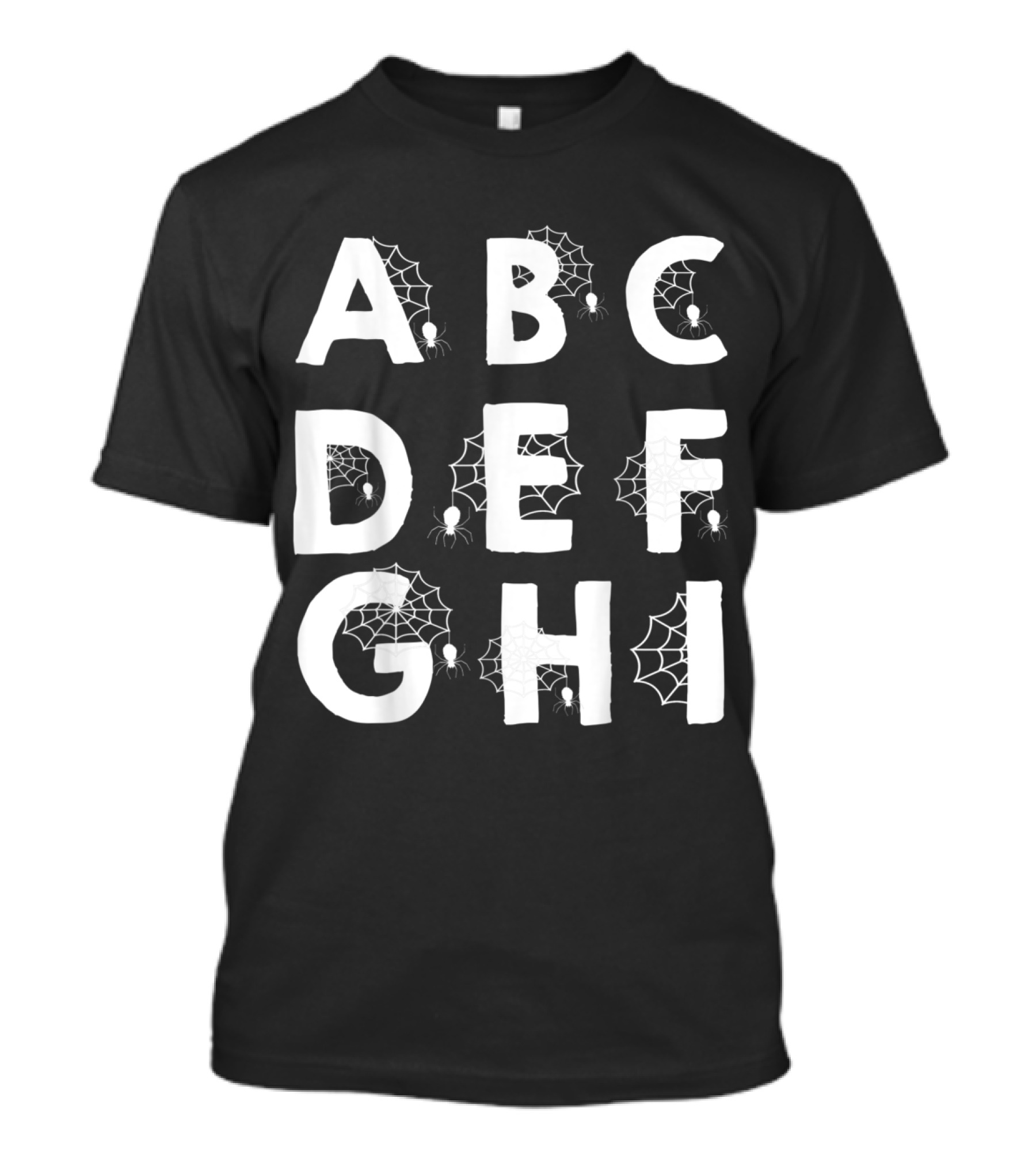 ABC DEF GHI Spider Web Alphabet T-Shirt