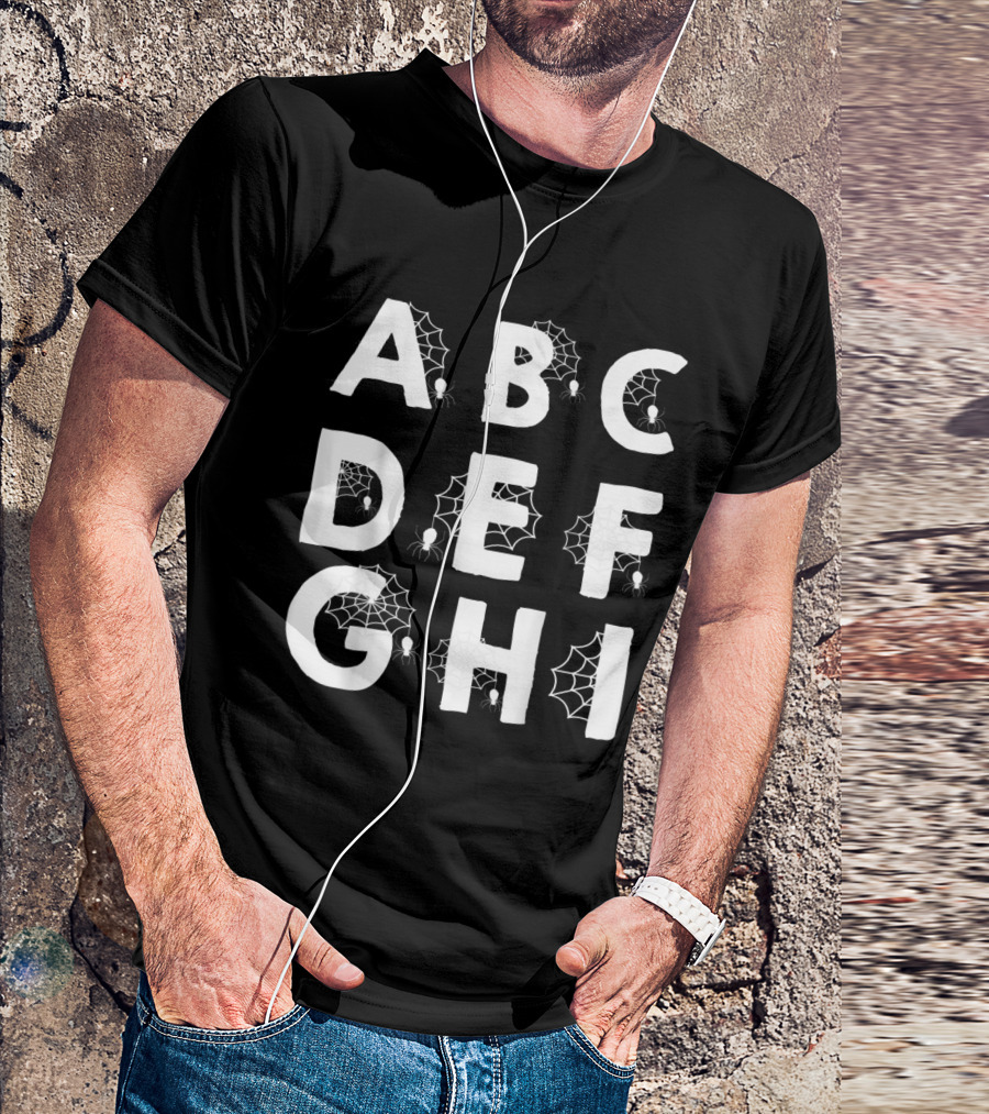 ABC DEF GHI Spider Web Alphabet T-Shirt