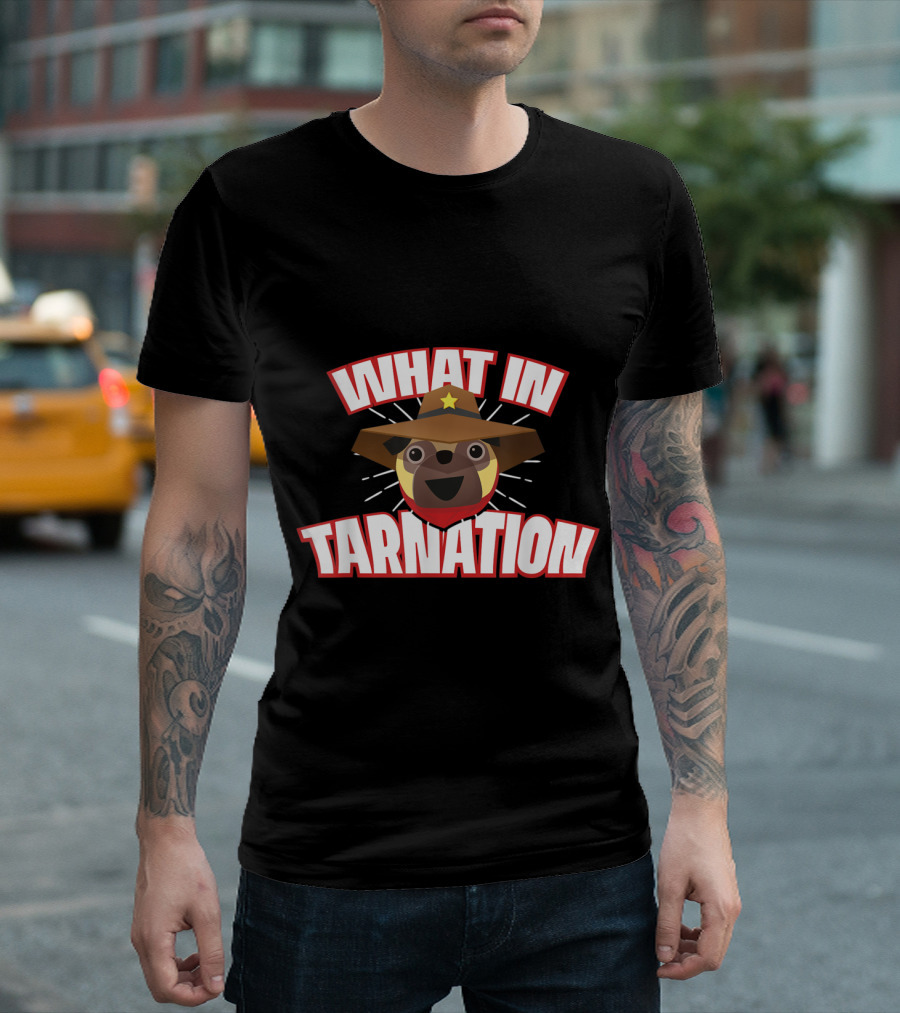 What In Tarnation Ranger Hat Pug Face T-Shirt