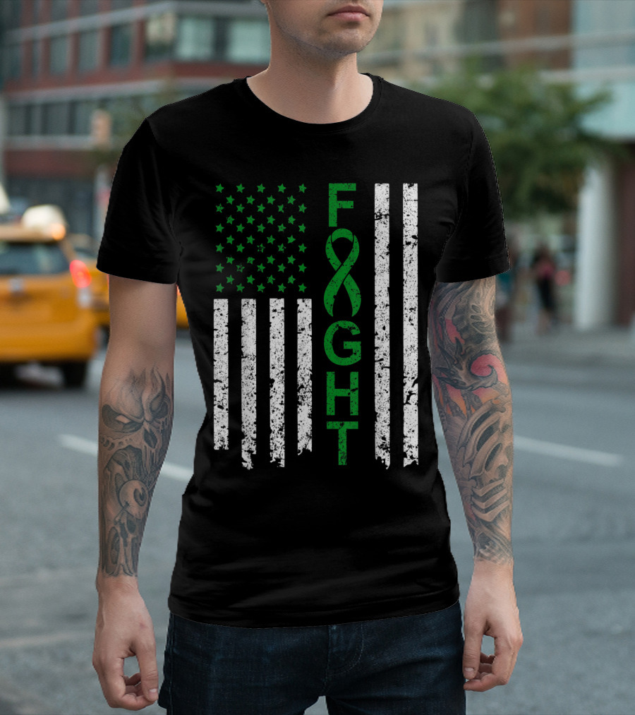Mental Health Awareness Fight American Flag T-Shirt