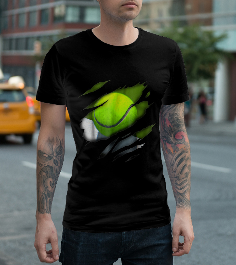 Tennis Ball Ripped Effect Tennisshirt T-Shirt