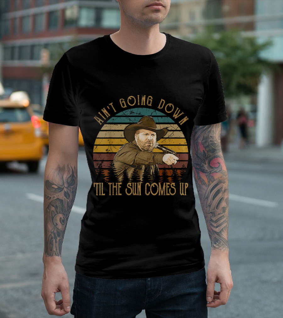 Garth Brooks Ain't Going Down Till The Sun Comes Up Vintage Country Music Boots T-Shirt