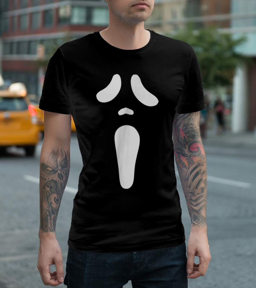 Ghostface Mask Screaming Novelty Halloween Ghost Face T-Shirt