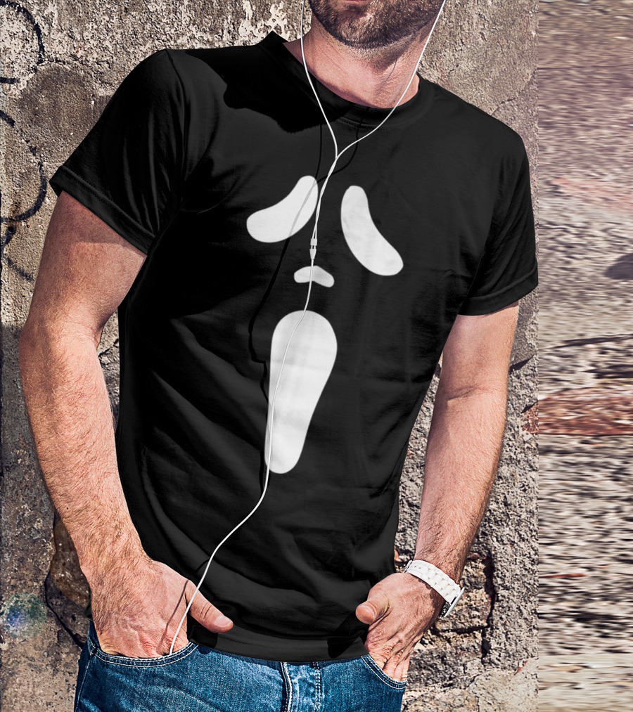 Ghostface Mask Screaming Novelty Halloween Ghost Face T-Shirt