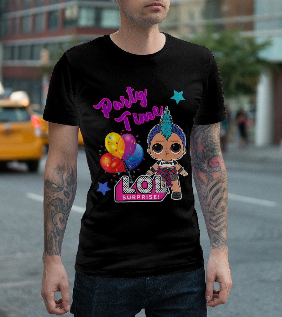 Party Time LOL Surprise Balloons and Star Confetti T-Shirt