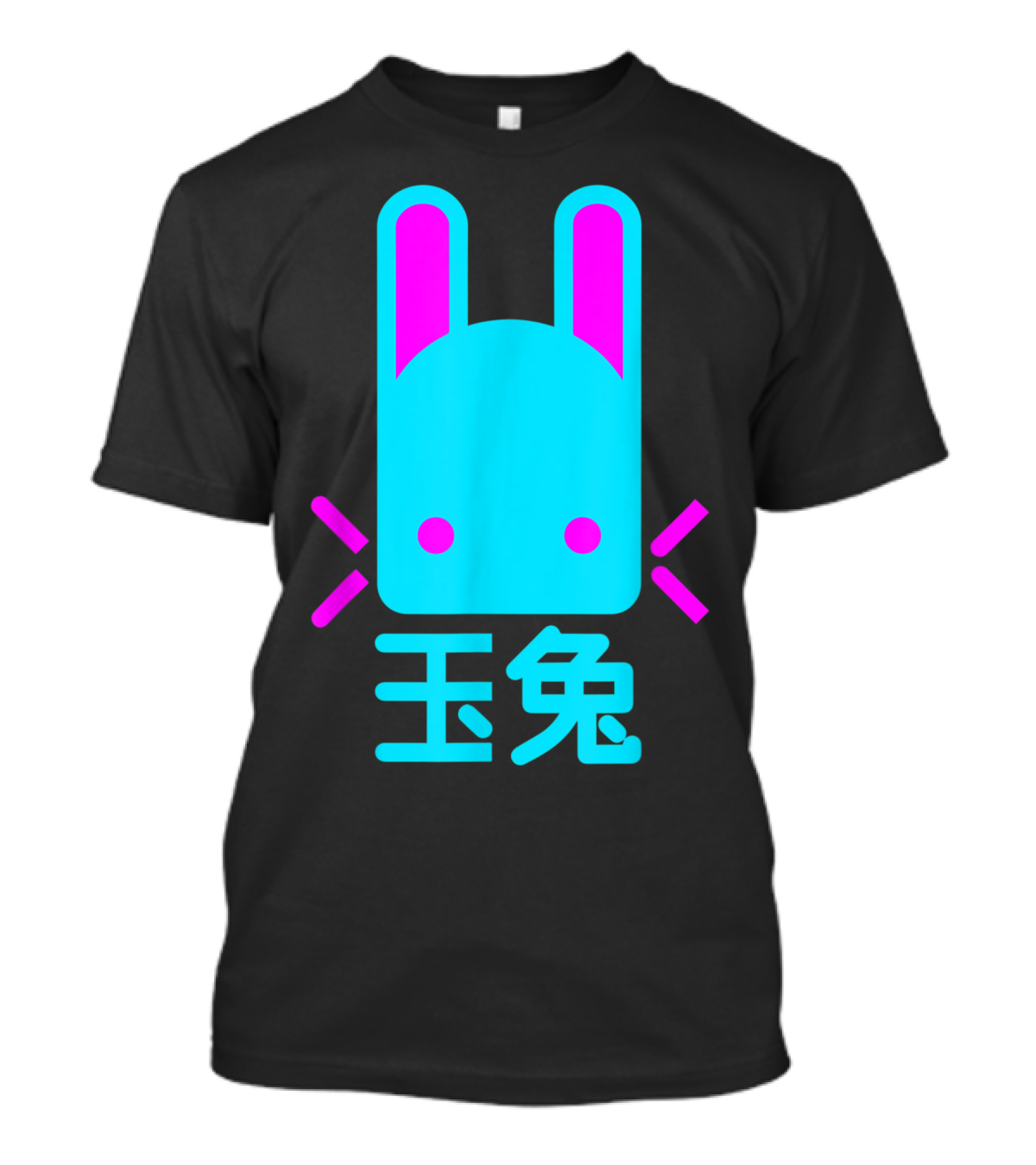 Jade Rabbit 玉兔 Bright Pink And Blue T-Shirt
