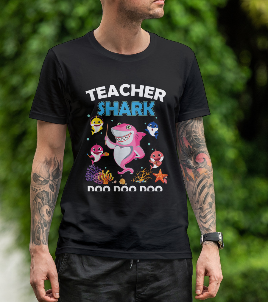 Teacher Shark Doo Doo Doo Classroom Fun With Sharks And Sea Creatures T-Shirt