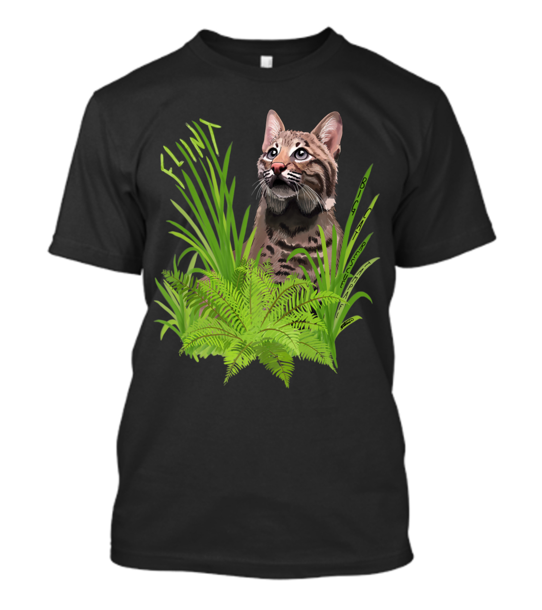 Flint The Curious Bobcat In Ferns FULEf T-Shirt