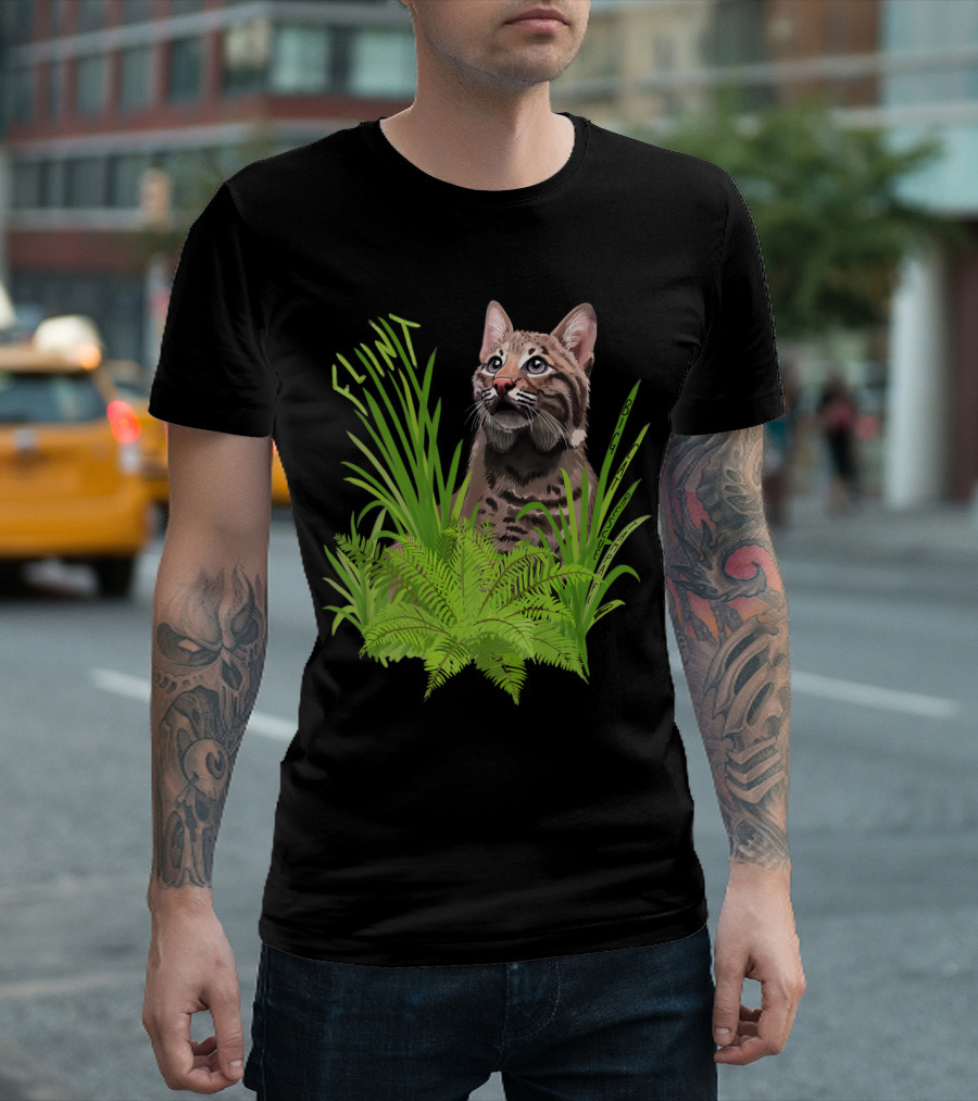 Flint The Curious Bobcat In Ferns FULEf T-Shirt