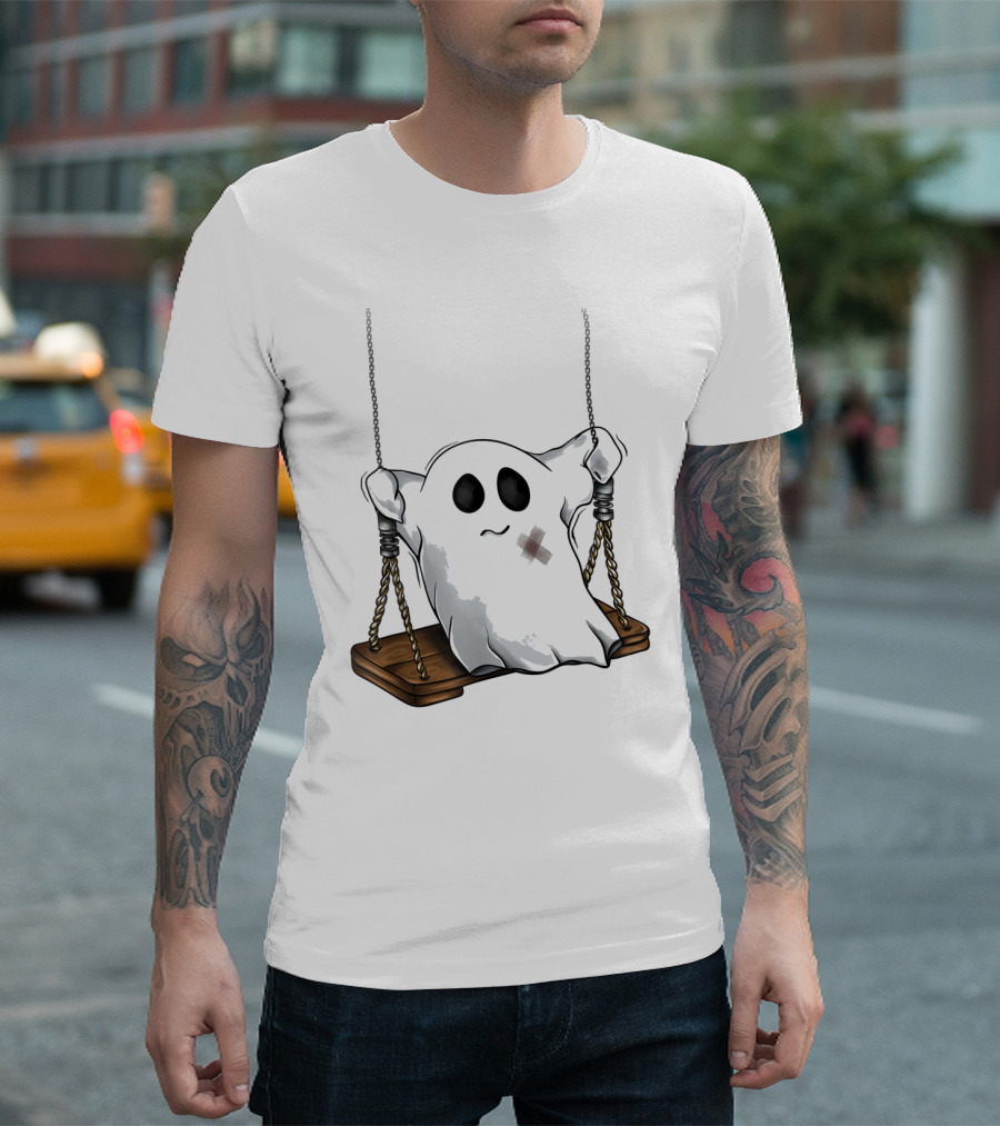 Ghost on a Swing Halloween with Bandage T-Shirt