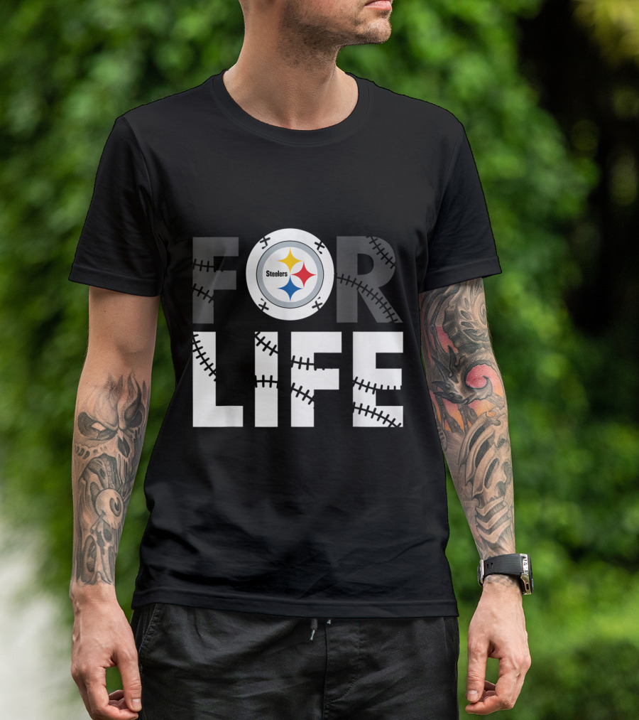 Pittsburgh Steelers Halloween Football Stitching For Life Fan T-Shirt
