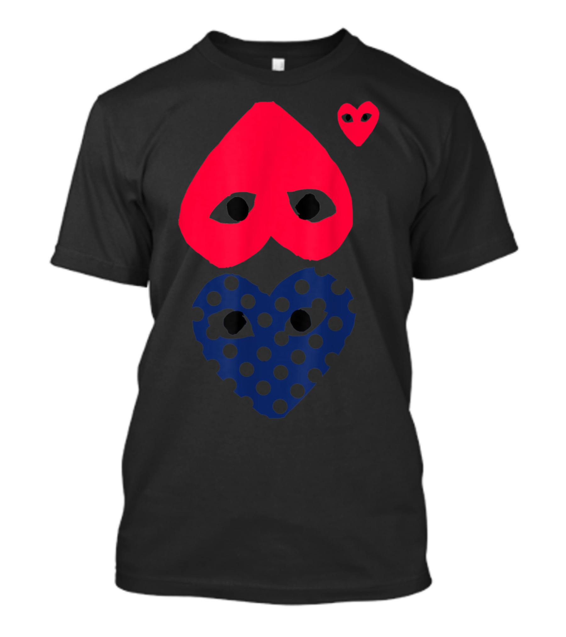 Idol Heart Pocket Cutie Red And Polka Dot Heart Mask Duo T-Shirt