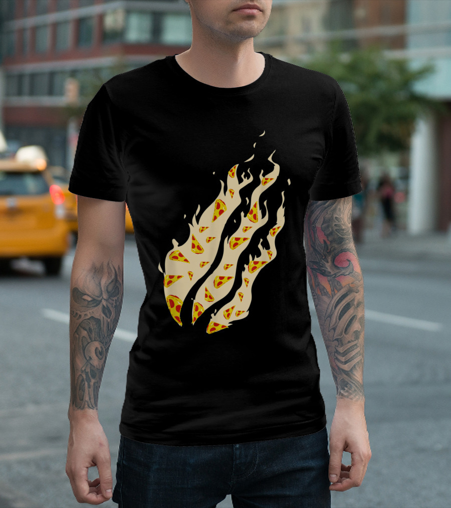 Pizza Fire Nation Gamer Playz Flames T-Shirt