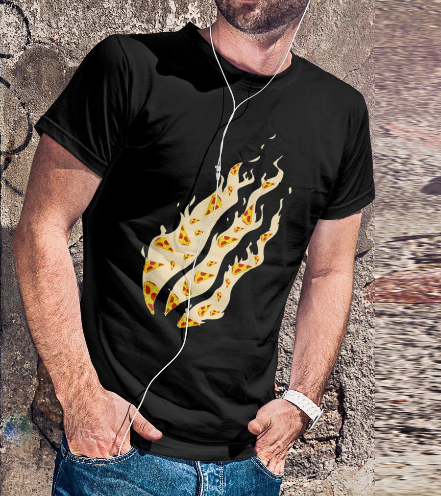 Pizza Fire Nation Gamer Playz Flames T-Shirt