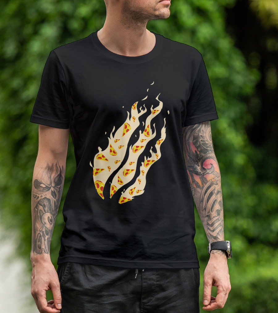 Pizza Fire Nation Gamer Playz Flames T-Shirt