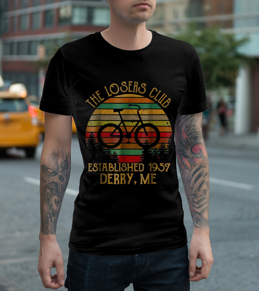 The Losers Club Established 1957 Derry ME Retro Bicycle Sunset T-Shirt