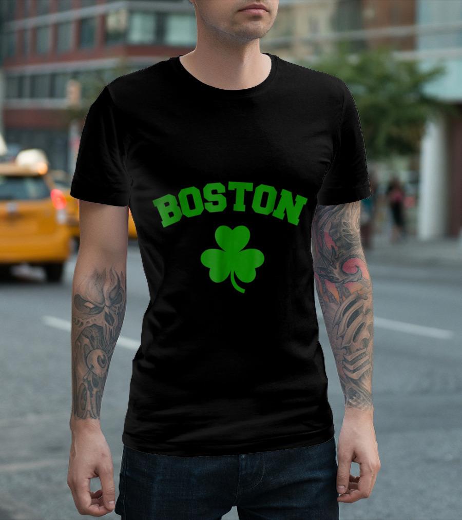 Boston Green Clover Irish T-Shirt