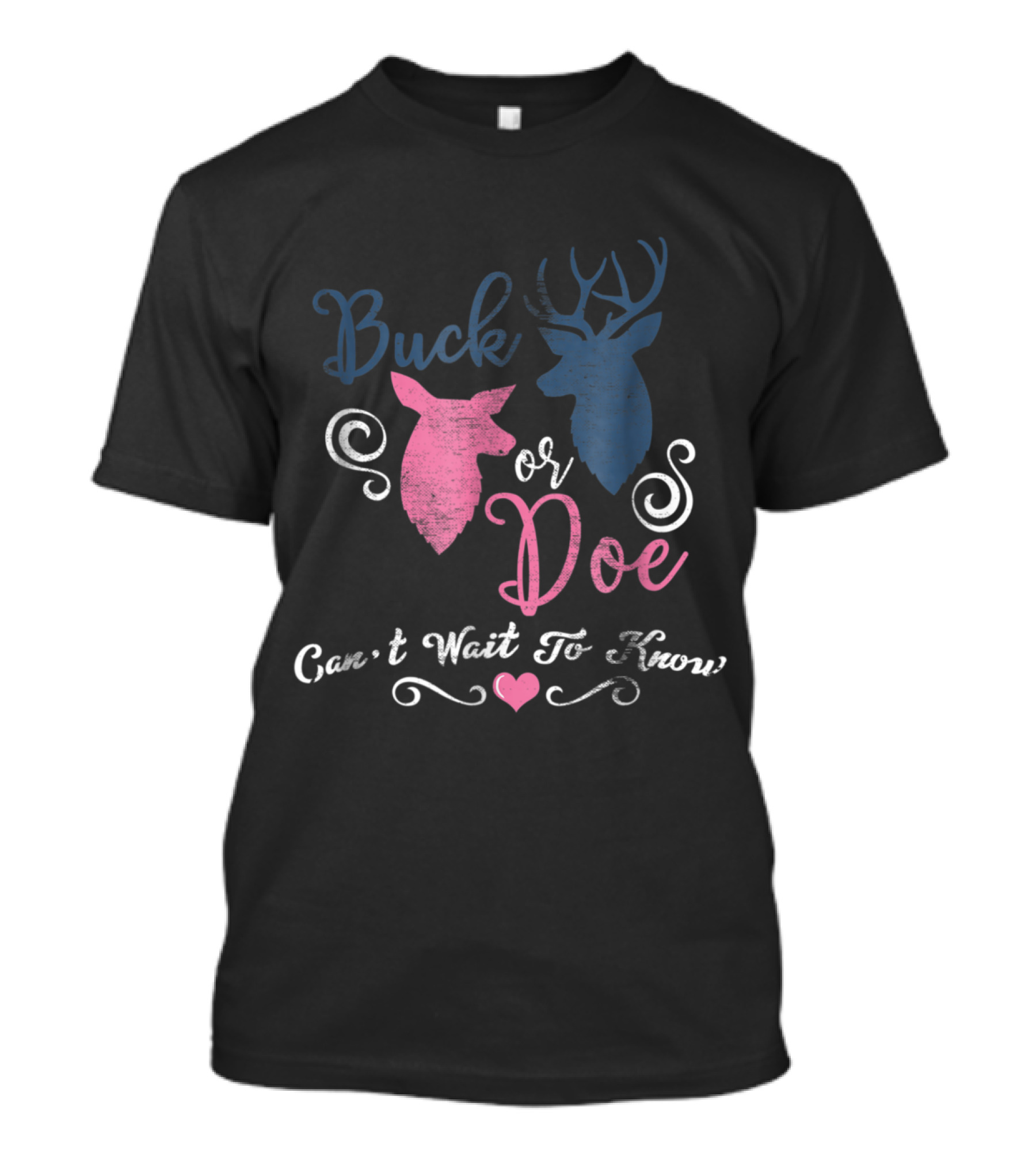 Buck Or Doe Can't Wait To Know Heart Swirls T-Shirt