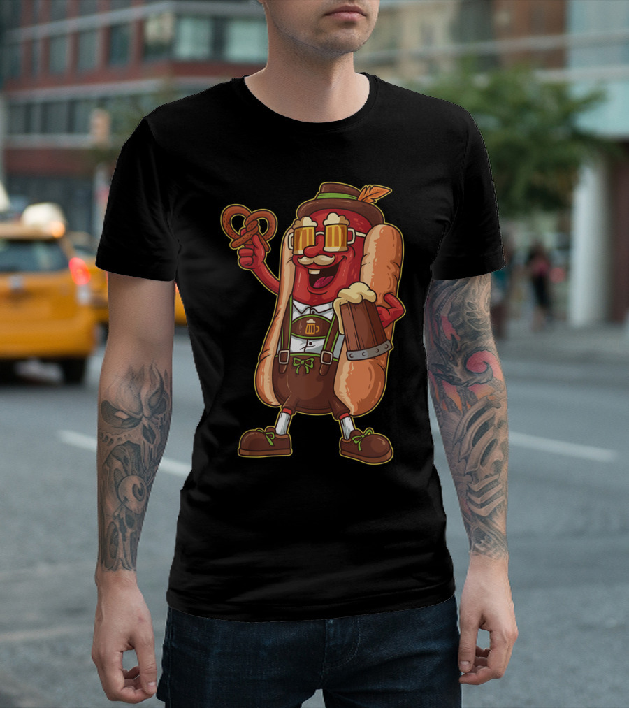 Bavarian Bratwurst Lederhosen Oktoberfest Beer Pretzel Festival T-Shirt