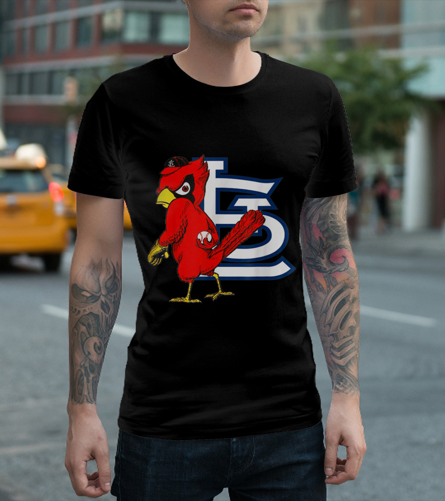 Cardinal St. Louis Baseball Team Fan Sports Jersey Bird T-Shirt