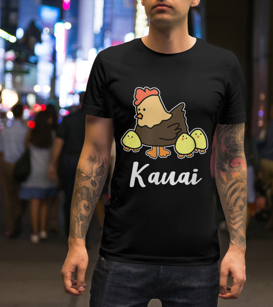 Kauai Hen With Chicks Cute Chickens T-Shirt