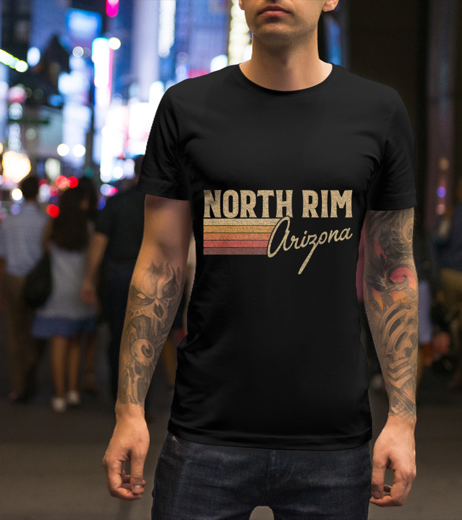 North Rim Arizona Retro Sunset Stripes T-Shirt