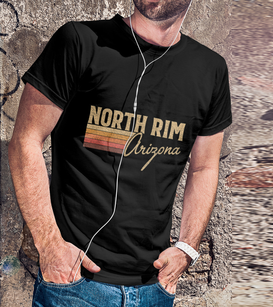 North Rim Arizona Retro Sunset Stripes T-Shirt