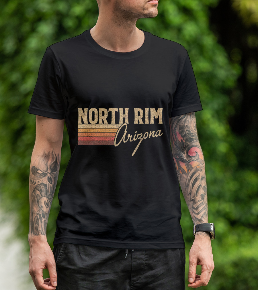 North Rim Arizona Retro Sunset Stripes T-Shirt
