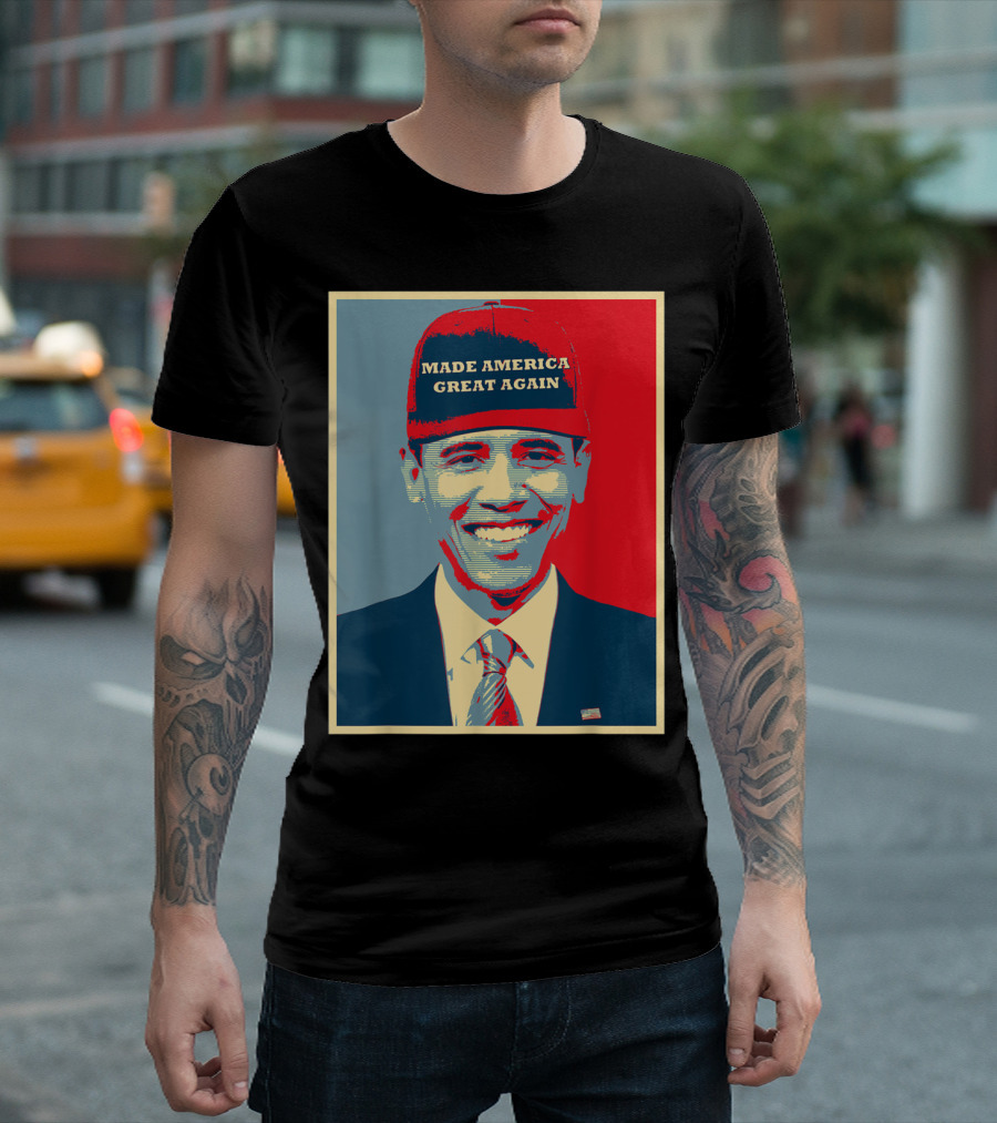 Obama Made America Great Again Red Blue T-Shirt