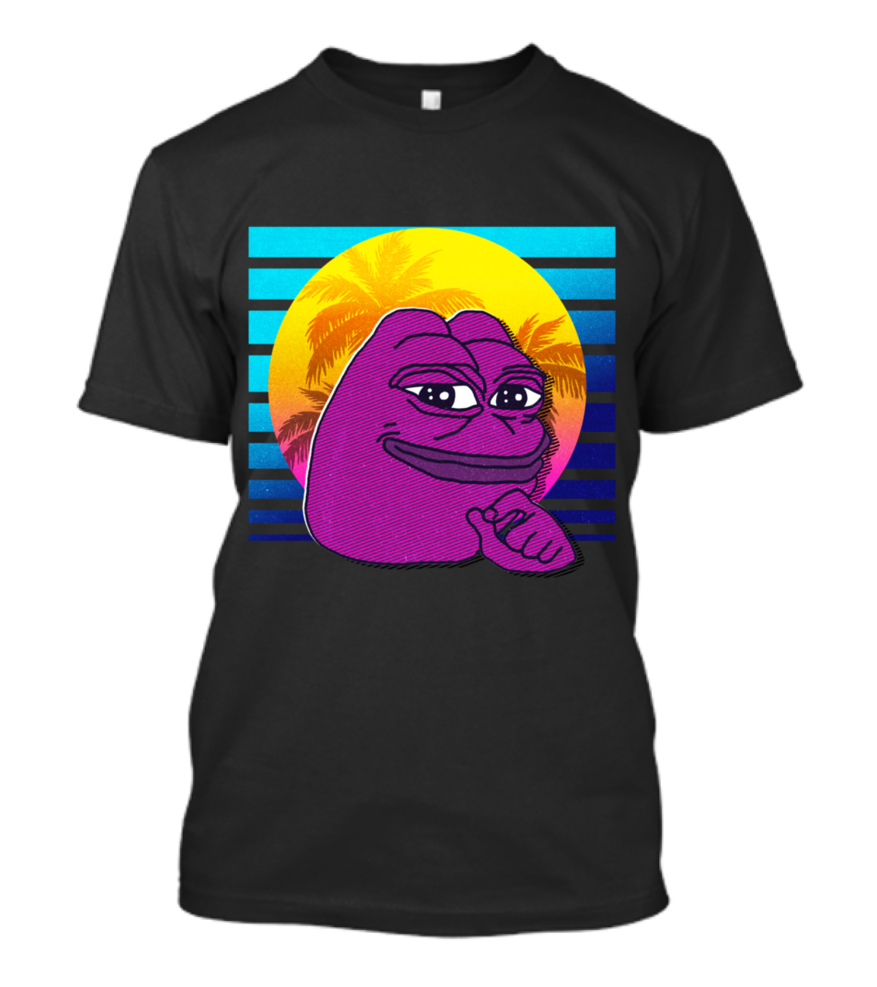 Vaporwave 80s Pepe Dank Meme Tropical Aesthetic T-Shirt
