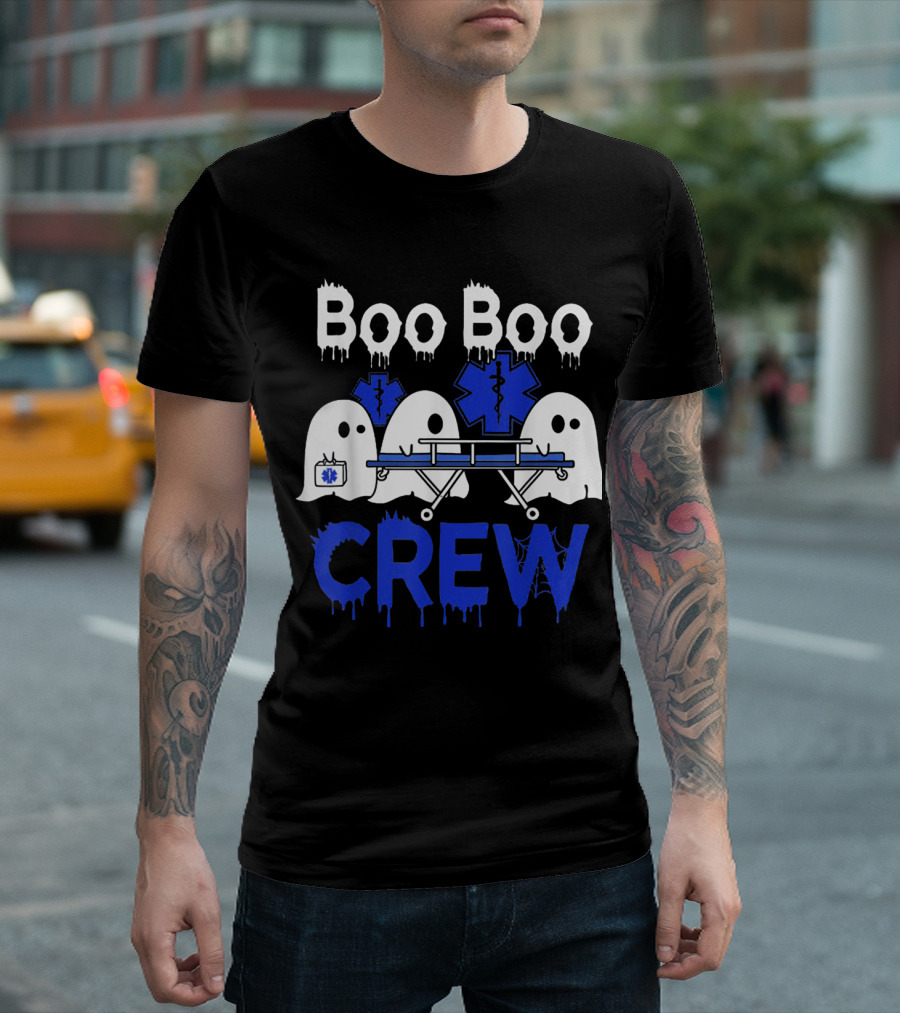 Boo Boo Crew EMTs And Paramedics Ghost Halloween T-Shirt