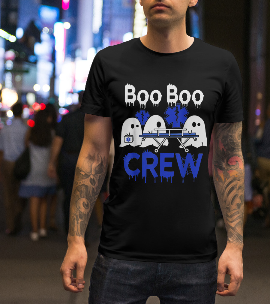 Boo Boo Crew EMTs And Paramedics Ghost Halloween T-Shirt