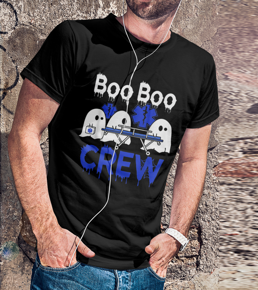 Boo Boo Crew EMTs And Paramedics Ghost Halloween T-Shirt