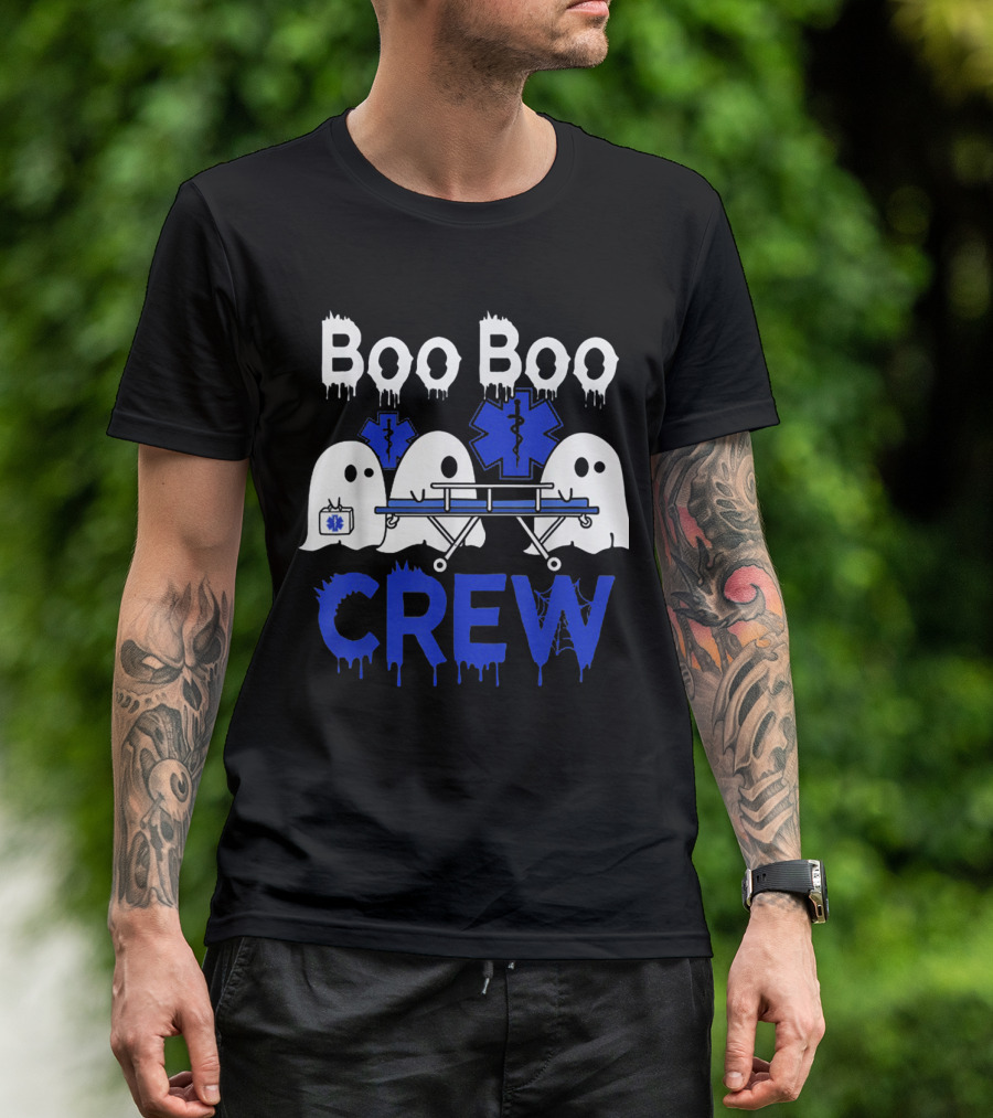 Boo Boo Crew EMTs And Paramedics Ghost Halloween T-Shirt