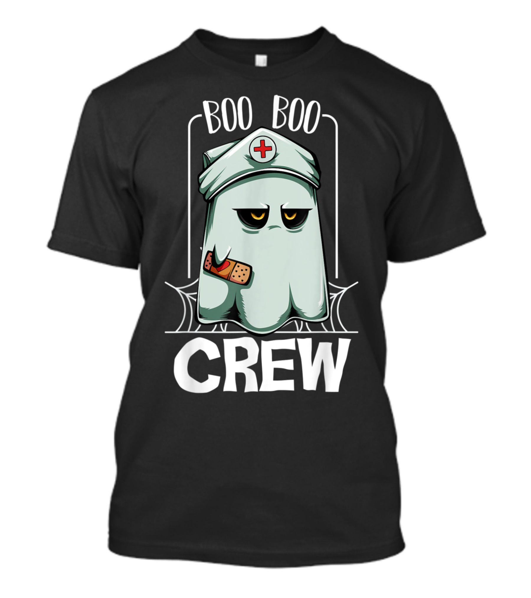 Boo Boo Crew Nurse Ghost Funny Scary Halloween Quotes Ghost Nurse Costume T-Shirt