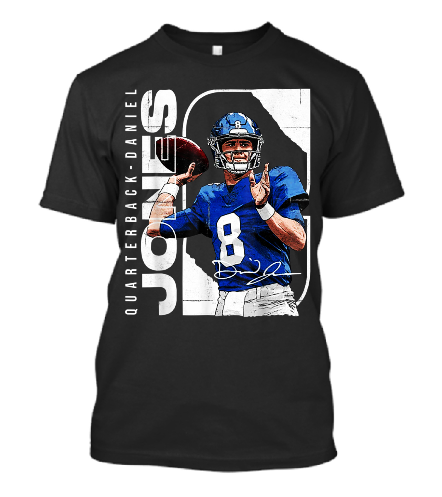 QUARTERBACK-DANIEL JONES 8 Signature NFL Football T-Shirt