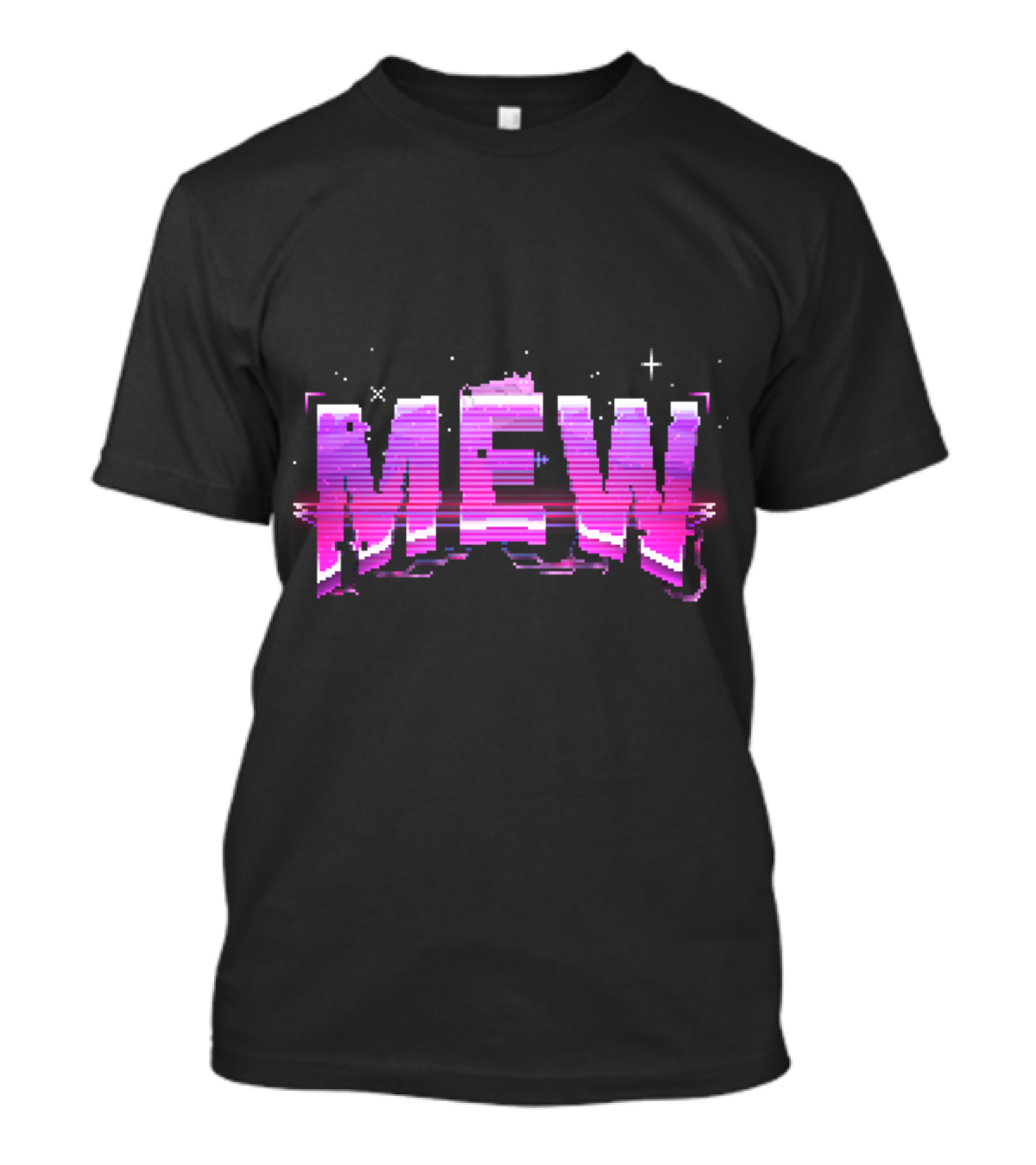 Mew Vaporwave Aesthetic Glitch Typography T-Shirt
