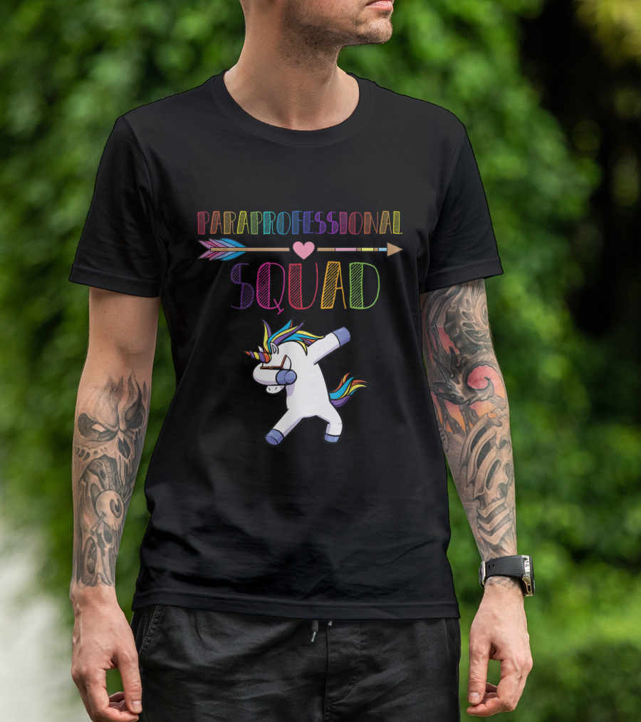 Paraprofessional Squad Cute Unicorn Dabbing Costume T-Shirt