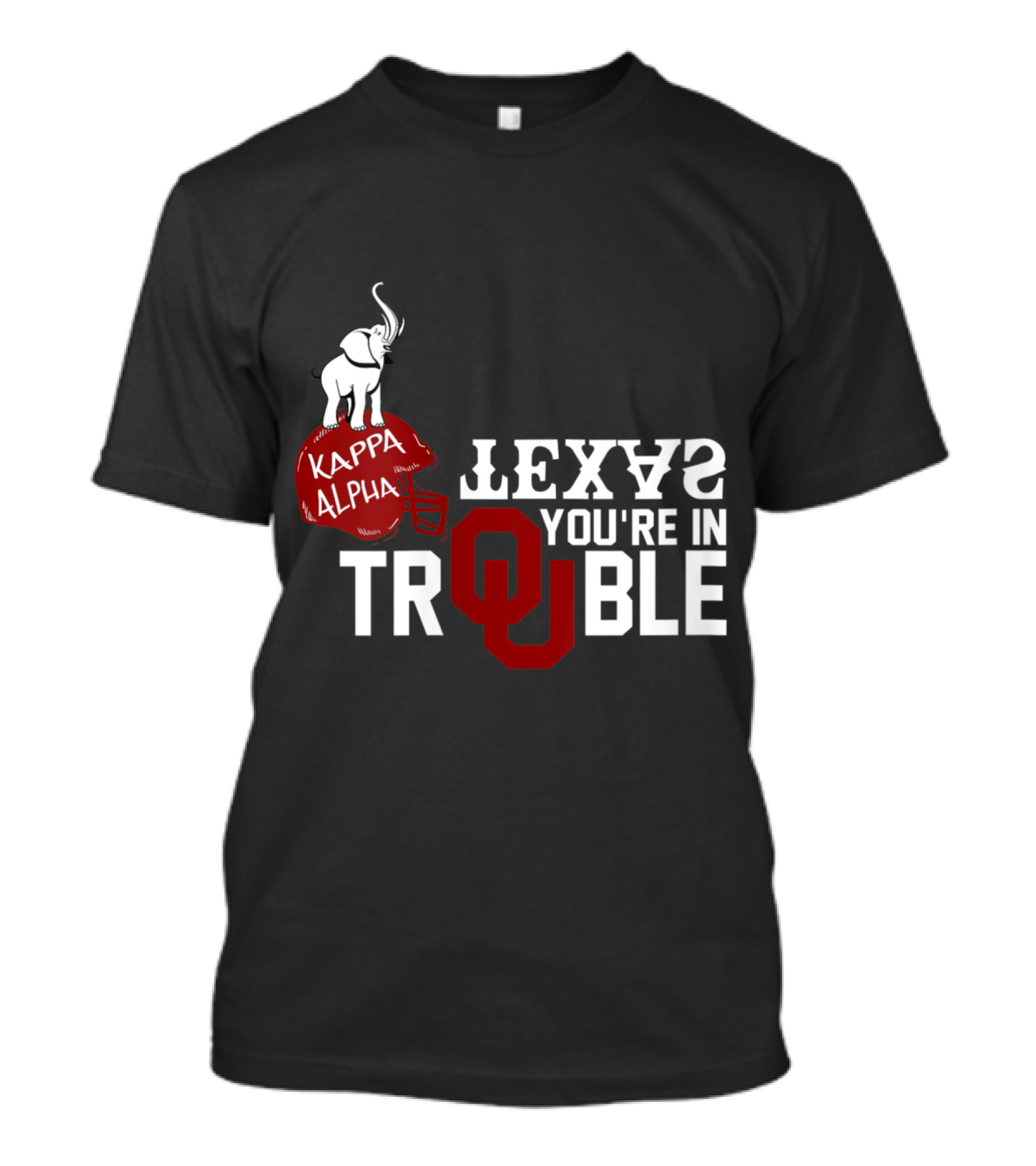 Kappa Alpha Elephant Helmet Texas Trouble OU T-Shirt