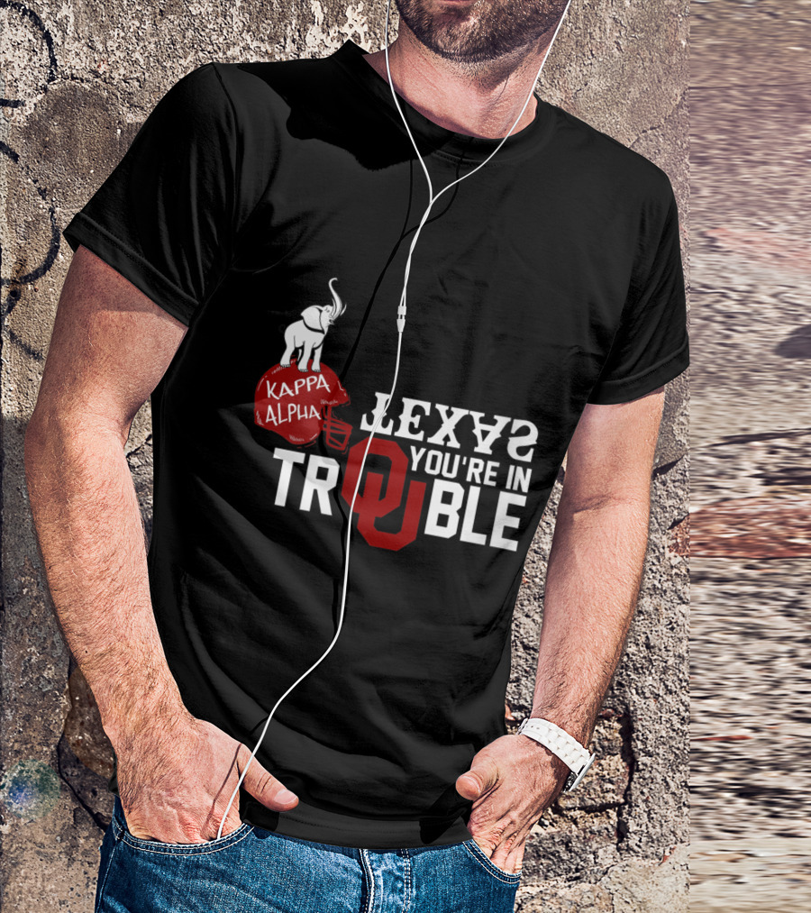 Kappa Alpha Elephant Helmet Texas Trouble OU T-Shirt